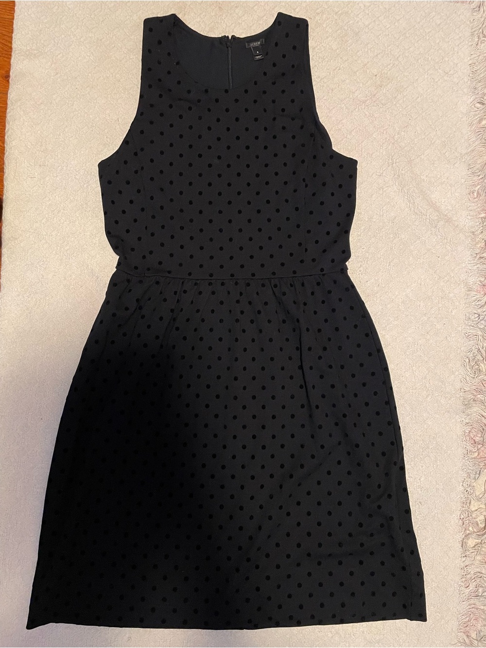 J. Crew Black Polka Dot Sleeveless Dress